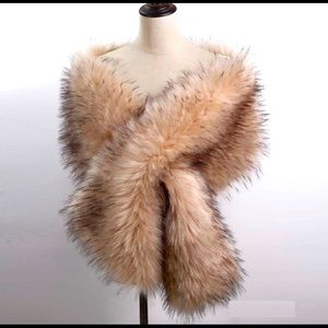 Faux Fur Bridal Shawl